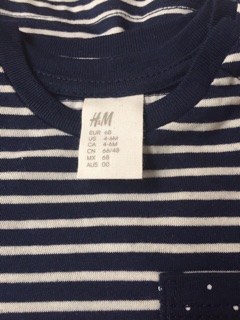 Áo dai tay bé gái h&m