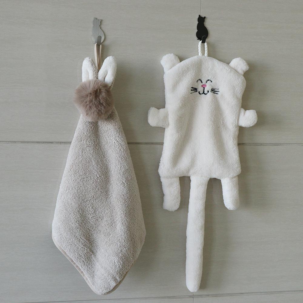 Set 2 Móc Treo Đồ Dán Tường Họa Tiết Mèo Dễ Thương Cho Nhà Bếp / Phòng Tắm