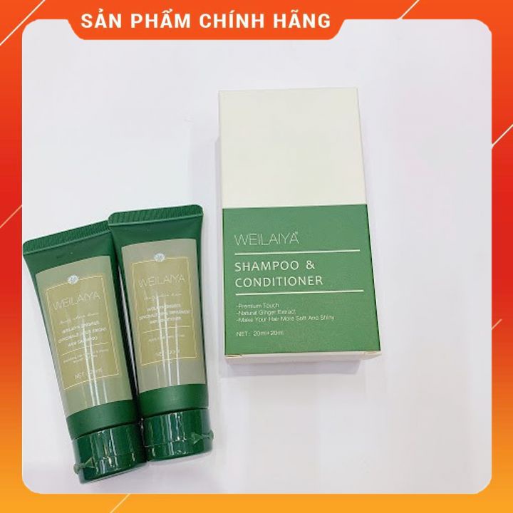 Bộ mini dầu gội gừng Weilaya, tinh chất hà thủ ô và gừng tươi, hỗ trợ mọc tóc( CHÍNH - HÃNG)