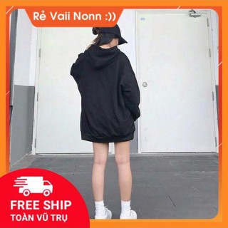 Áo hoodie trơn basic trắng đen Unisex full size