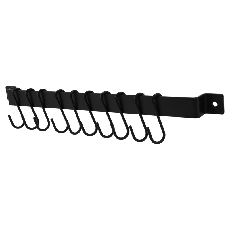 Set 10 Móc Treo Đồ Gắn Tường 435mm Hình Chữ S Màu Đen Tiện Dụng Cho Nhà Bếp