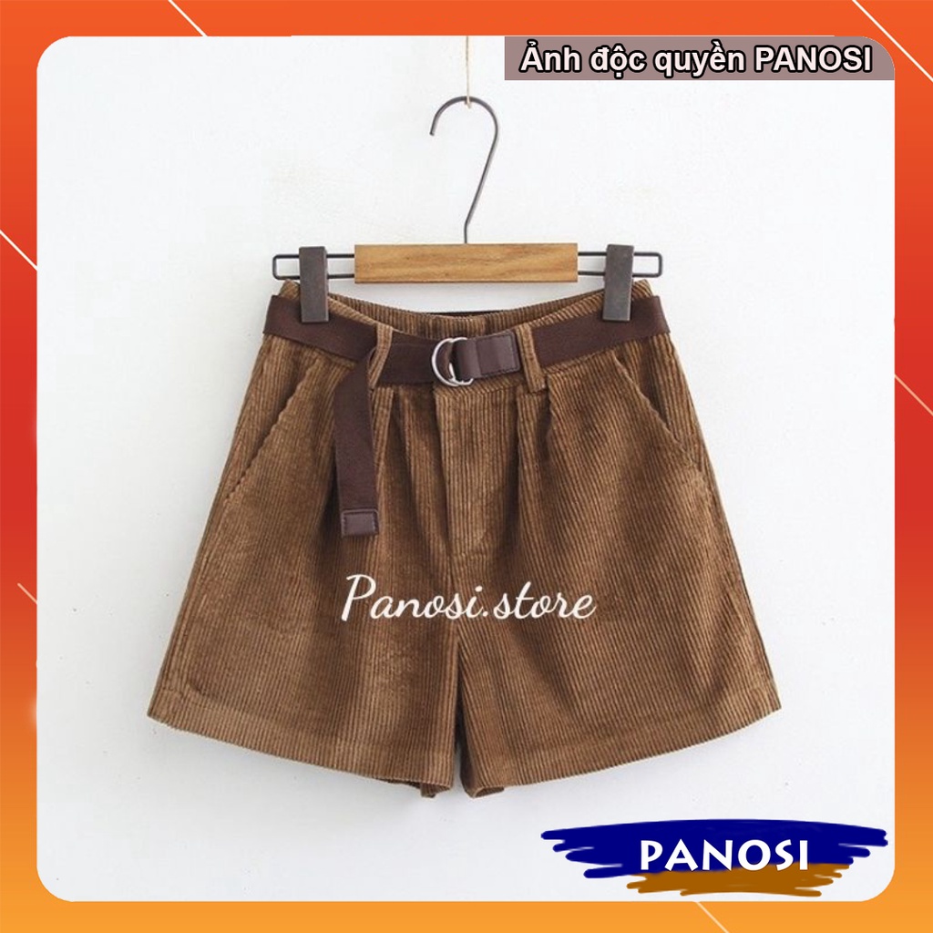 Quần short đùi nữ nhung tăm ống rộng - quần short đùi PANOSI mềm mịn cho các nàng teen xinh đẹp Q465