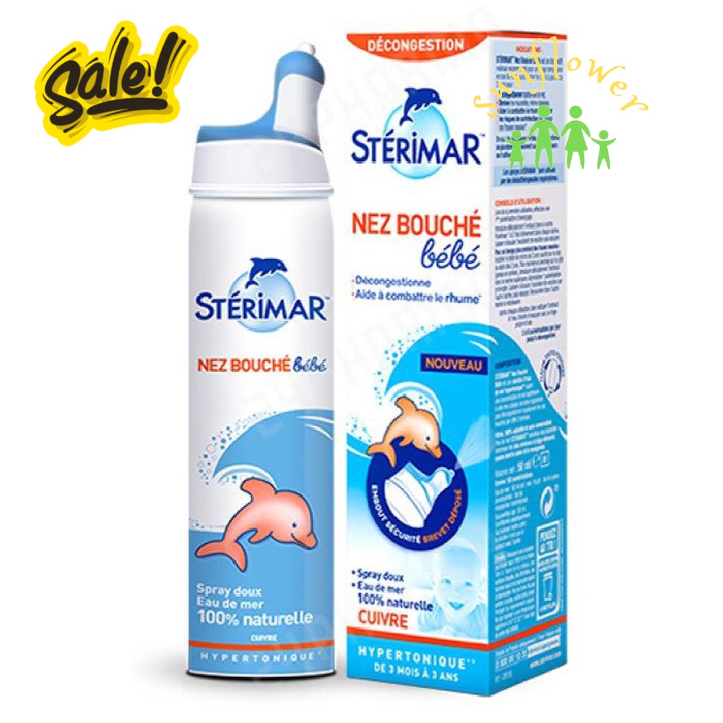 Xịt muối biển cá heo Sterimar màu cam 100ml của Pháp