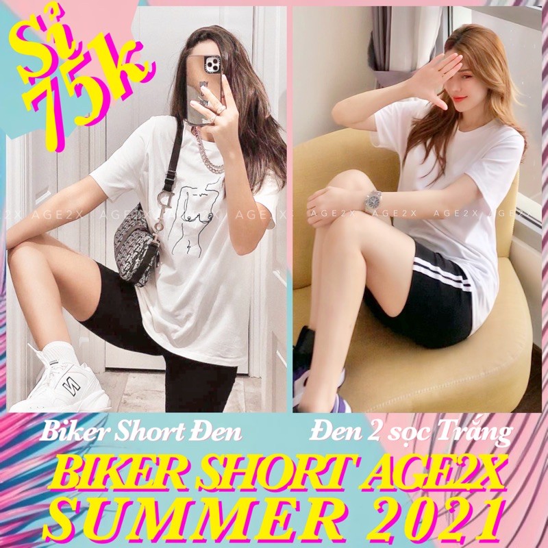 Quần biker short AGE2X Us Uk style, Chính hãng, 2 túi nằm sát 2 bên hông rộng rãi tiện lợi, co giãn, thấm hút tốt