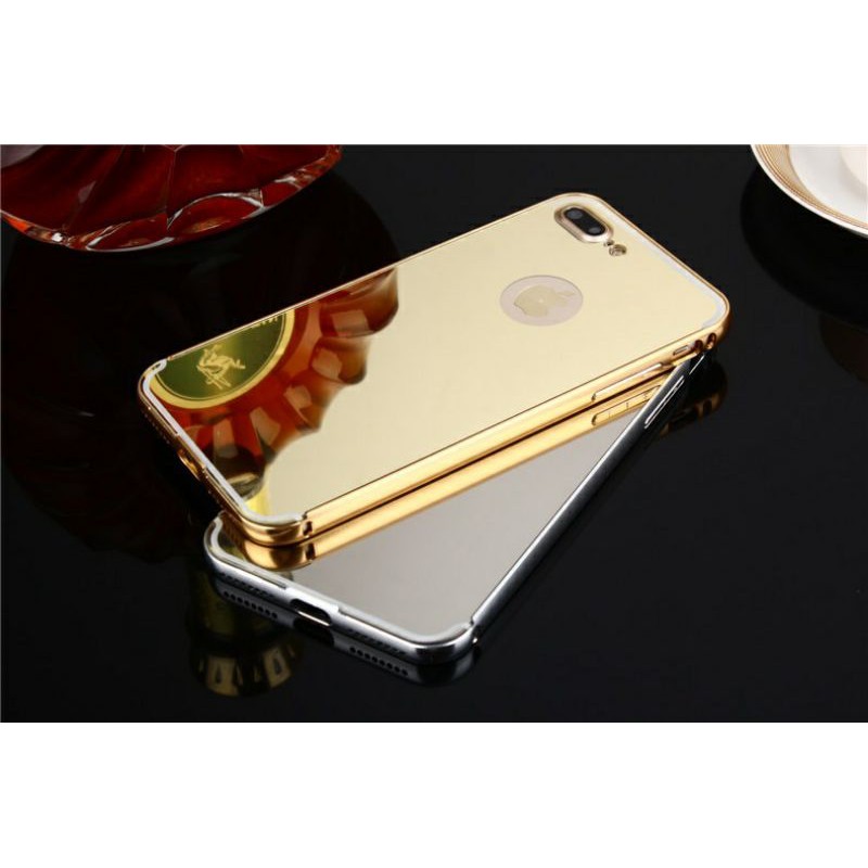 Ốp lưng tráng gương kiêm viền nhôm cho Iphone, SAMSUNG
