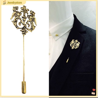 {jewelrystore} Ghim cài áo hình hai chú sư tử phong cách cổ điển cho nam