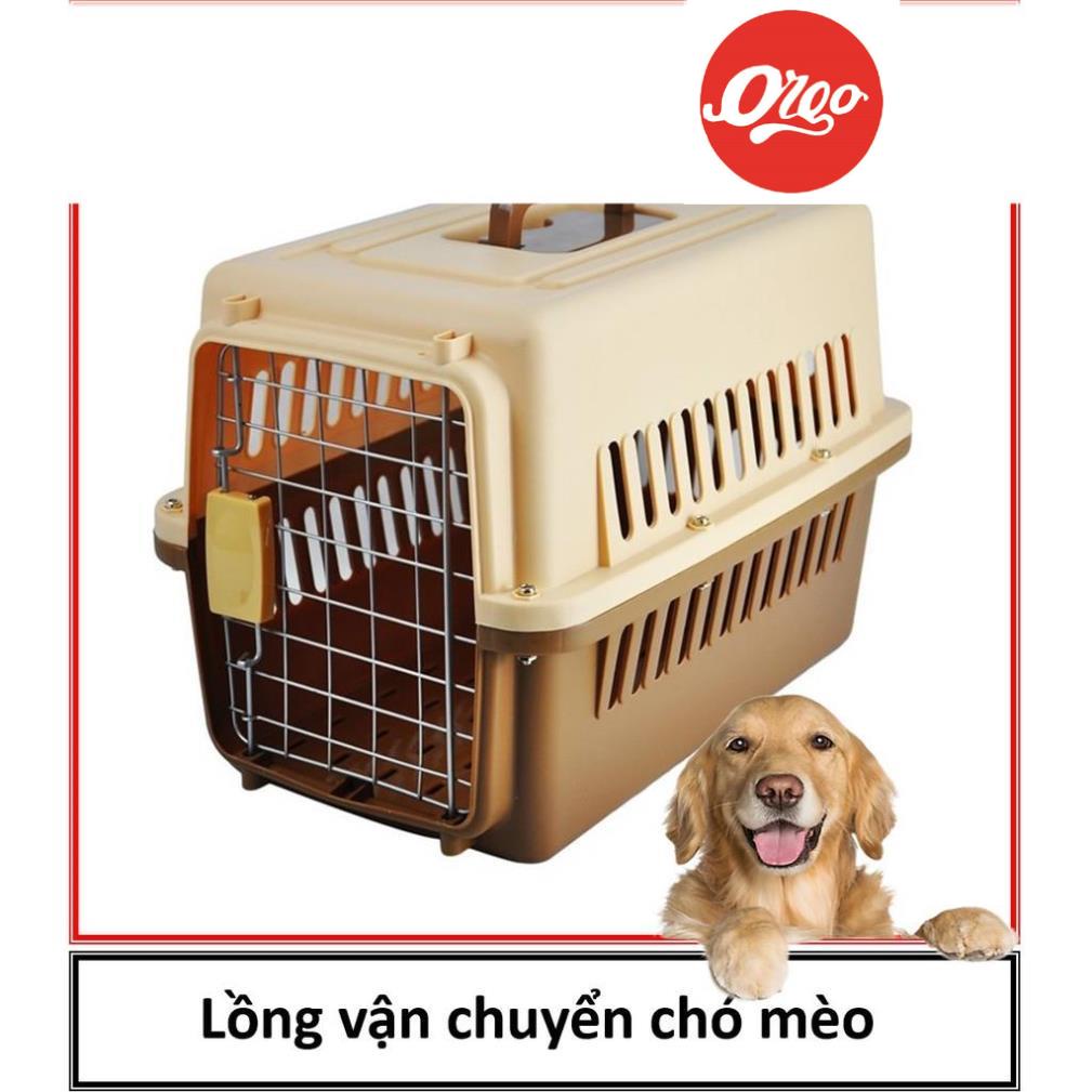 Lồng hàng không MÀU NÂU Orgo Size 1 &amp; 2 Lồng vận chuyển chó mèo thú cưng loại nhỏ và vừa