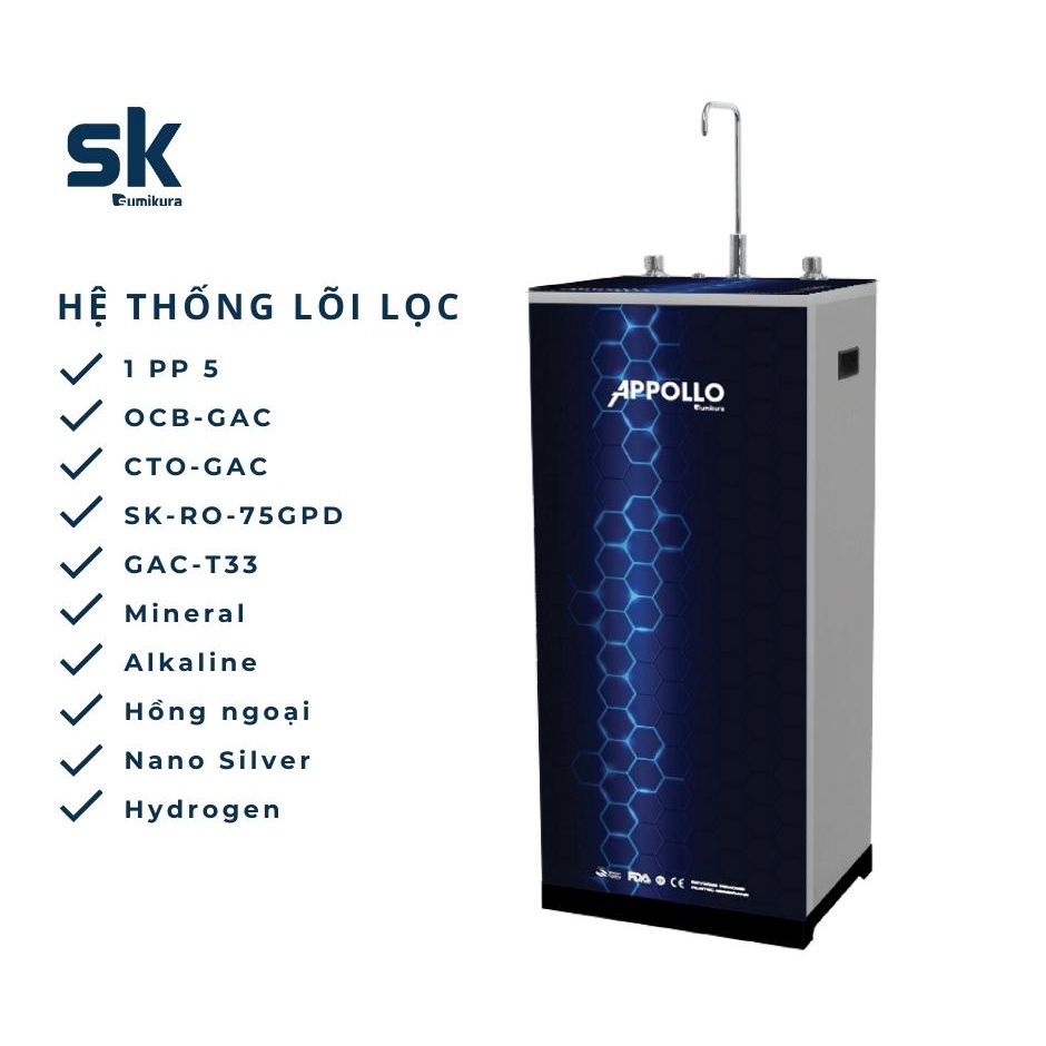 Máy Lọc Nước Hydrogen 10 Lõi 2 Chức Năng Appollo Sumikura APW-HN-10FN3