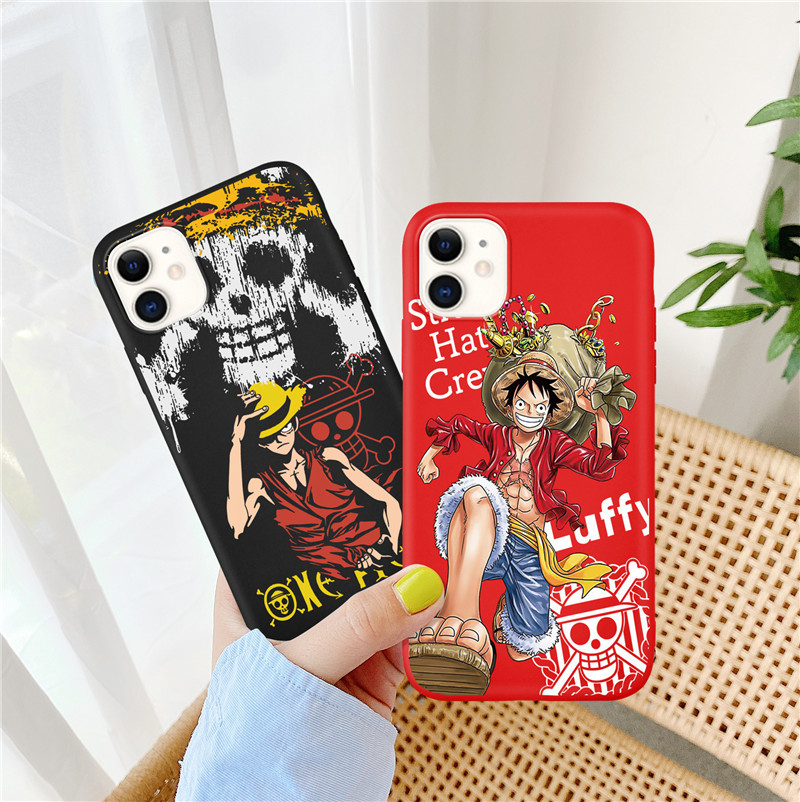 Ốp Điện Thoại Silicone Mềm Nhám In Hình One Piece Cho iPhone 14 13 12 11Promax XS XR XSmax 7 8 + 7Plus 8Plus Plus SE 2020