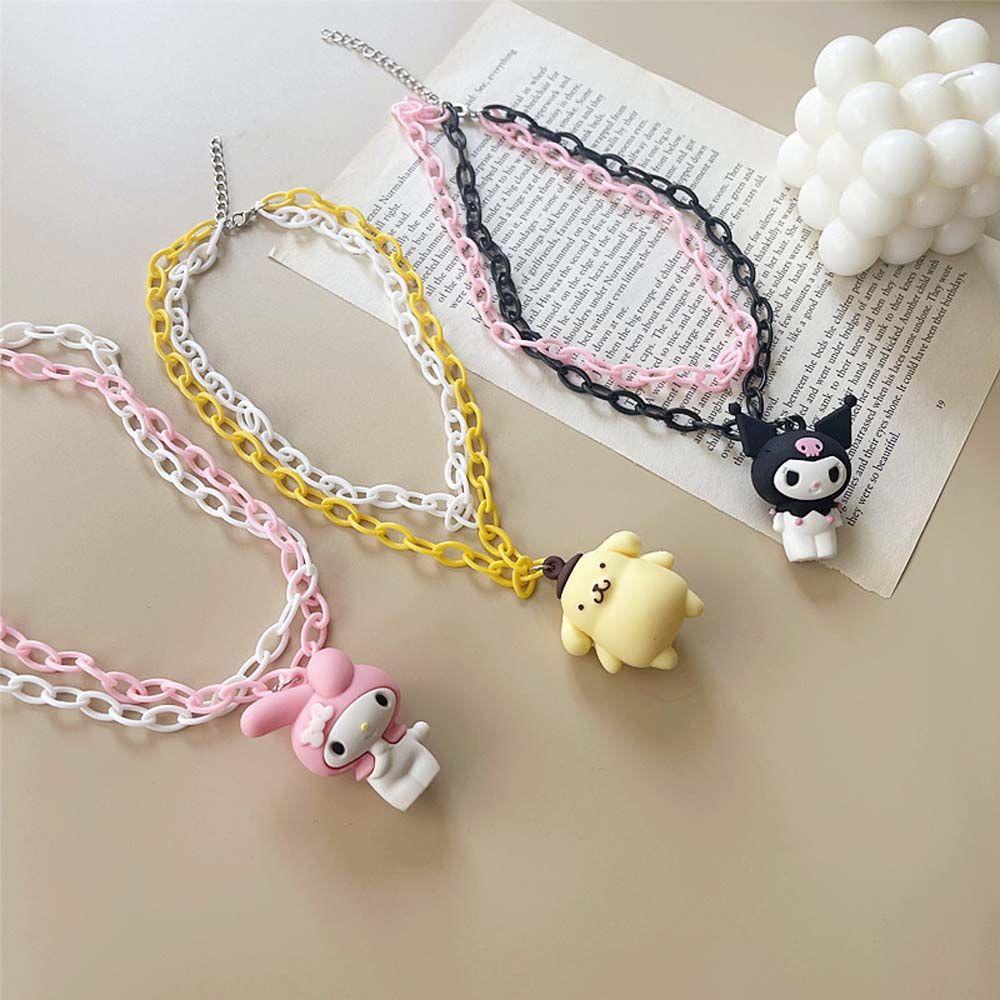 Vòng cổ Choker Acrylic Mặt Hoạt Hình Kuromi Đơn Giản Ngọt Ngào Thời Trang Cho Nữ