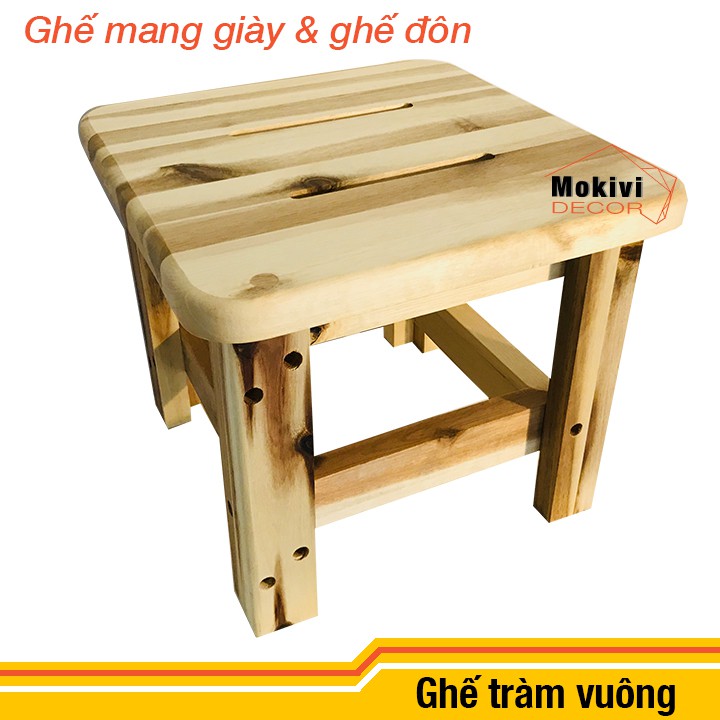 Ghế gỗ tràm ngồi mang giày tiết kiệm thời gian - ghế đôn cafe bệt | BigBuy360 - bigbuy360.vn