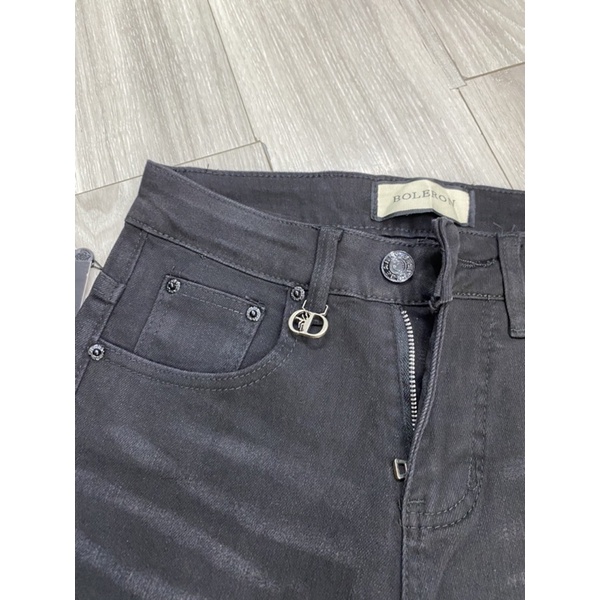 Quần bò dior trơn check túi mông sc 1548-3306, quần jean nam đen trơn phối túi dior chất đẹp, Bin Store