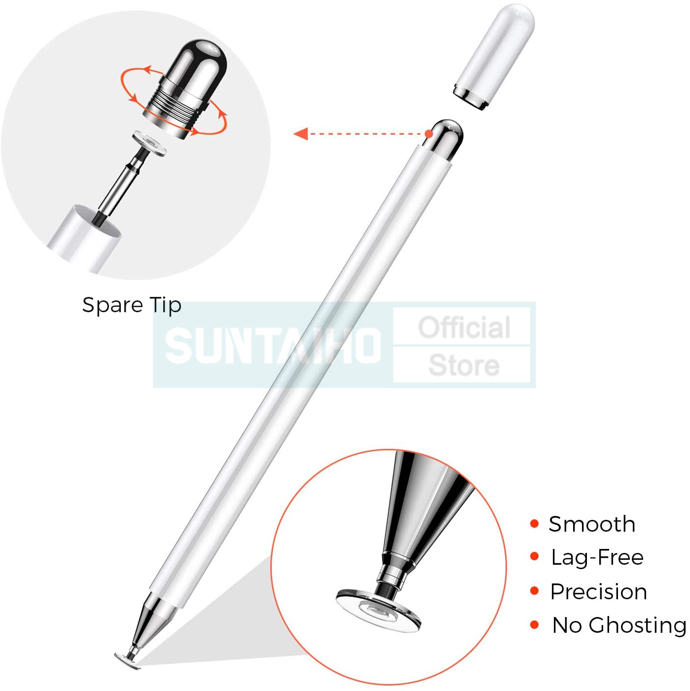 Bút Cảm Ứng Stylus Suntaiho Nắp Từ Tính Dành Cho Điện Thoại/Máy Tính Bảng Android iPhone iPad