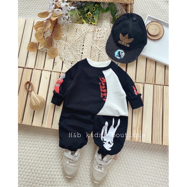 Bộ quần áo dài tay chất liệu da cá mềm mại từ 16-28kg❤️Bộ quần áo thu đông bé trai