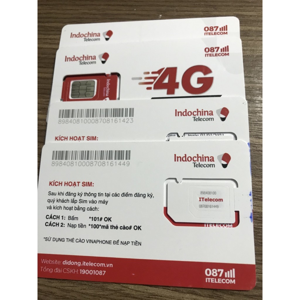 Sim Vinaphone Itelecom lập tài khoản shope,gg,fb,zalo