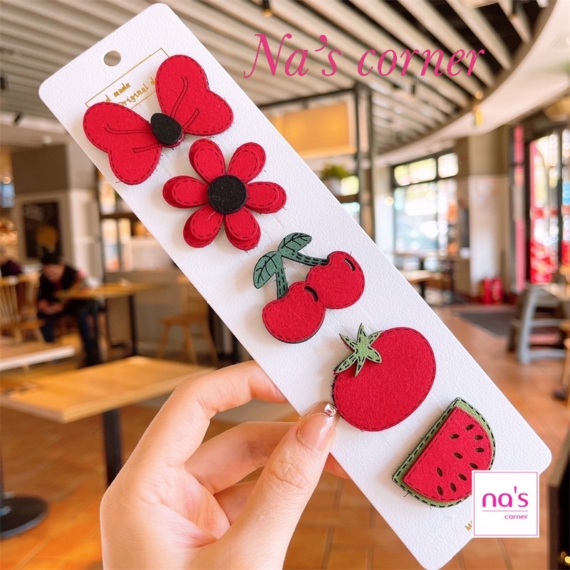 Set 5 dán tóc mái hình hoạt hình dễ thương dành cho bé gái