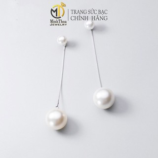 Khuyên tai nữ bạc đẹp ,bông hoa tai dáng dài trang sức phong cách Hàn Quốc Minh Thoa JEWELRY