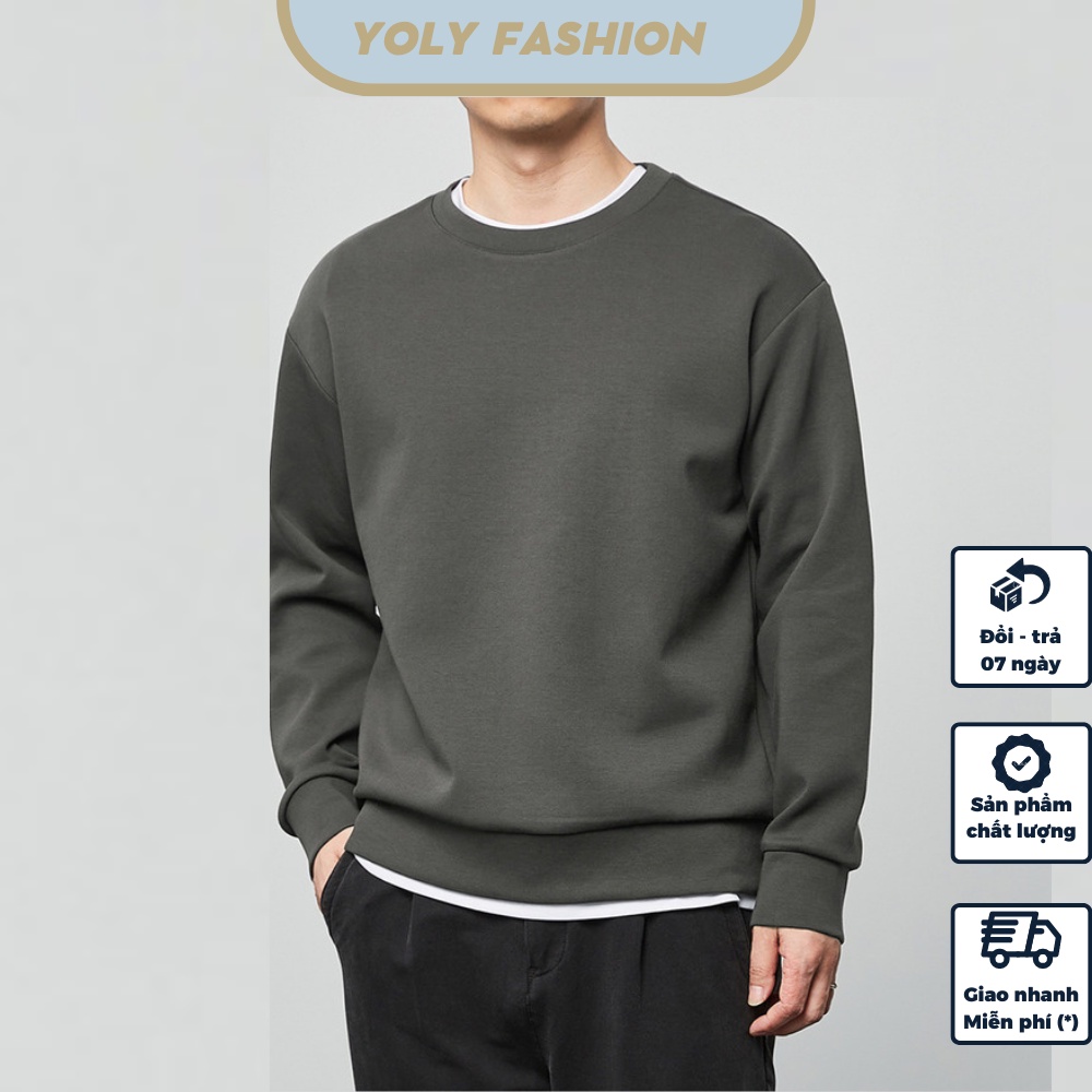 Áo Sweater Trơn Tay Bồng, Áo Sweater Chất Nỉ Dày Dặn Form Rộng Freesize Unisex.