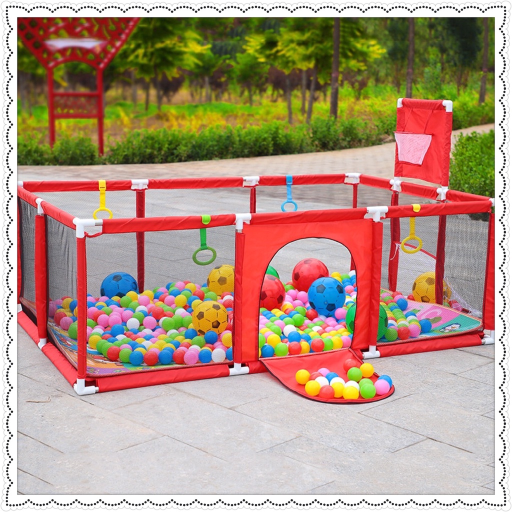  [Tặng 20 bóng Holla to] Quây bóng cho bé hình chữ nhật kèm bóng rổ bền đẹp 1m2x2m3