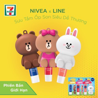 Son Dưỡng Môi NIVEA Line Friend Tặng Kèm Vỏ Ốp Đựng Son 4.8g - Thái Lan