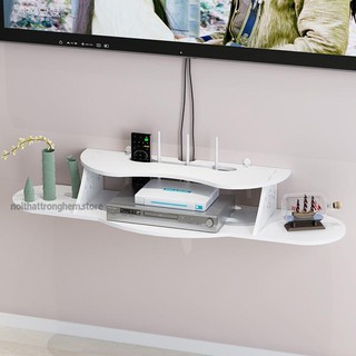 Kệ trang trí tivi cạnh tròn 80cm để remote router wifi bình hoa