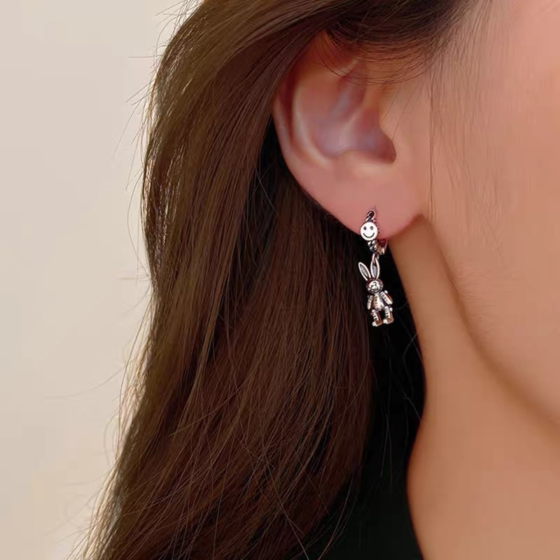 Bông tai nam nữ cá tính mạ bạc thái