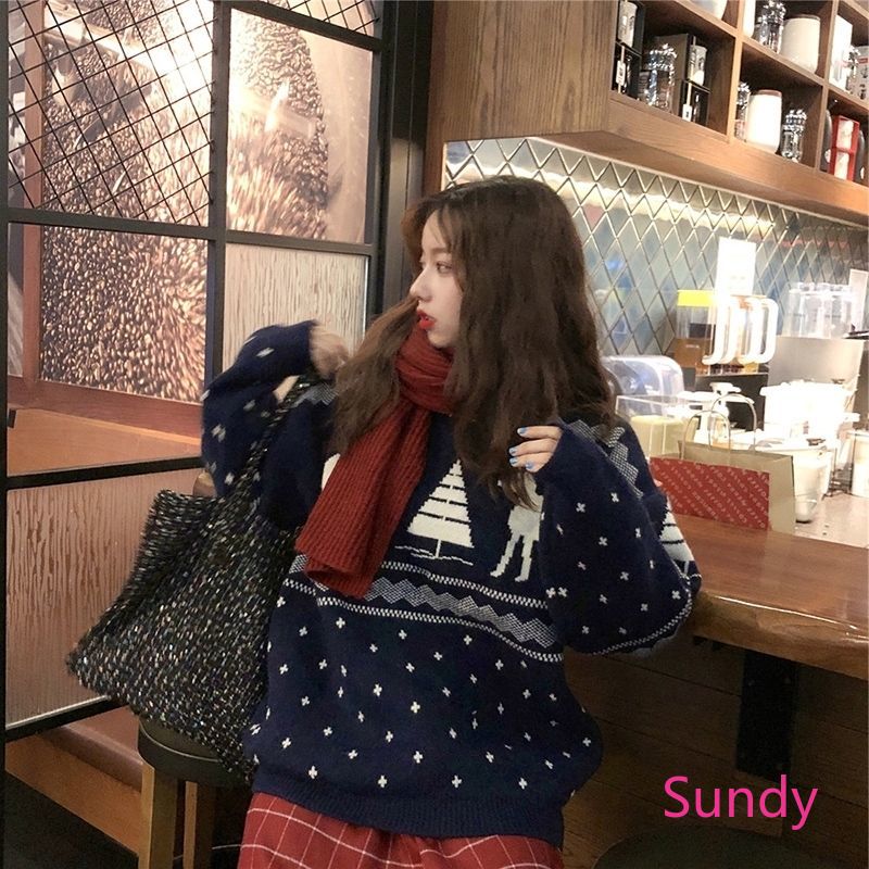 Áo Len Nữ Dài Tay Cổ Tròn Thời Trang Hàn Quốc | BigBuy360 - bigbuy360.vn