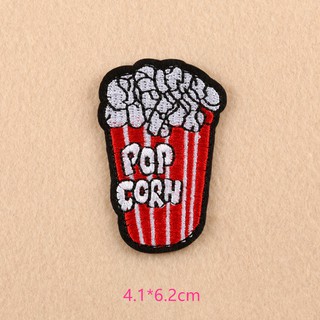 Popcorn Patch Sticker Sew On Iron On Patch Badge Jacket Jeans Clothes Fabric Applique DIY
