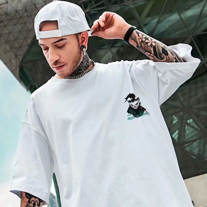 Áo Thun Tay Ngắn Dáng Rộng In Chữ Phong Cách Hàn Quốc Thời Trang Mùa Hè Cho Nam Và Nữ [M-8XL]