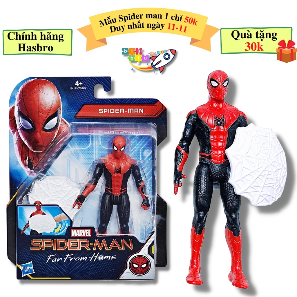 [Mã 11LSSALE giảm 100% đơn 50k] Mô hình Người nhện - Spider man Far From Home- Kích thước 6' - Hàng chính hãng Hasbro