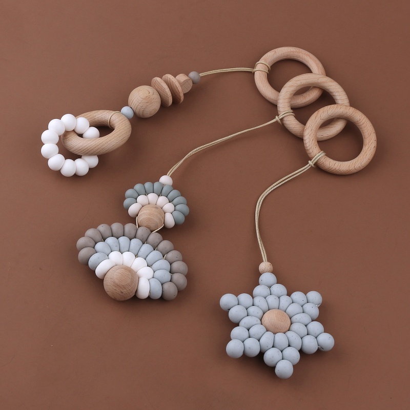 Đồ Chơi Vòng Silicone Treo Xe Đẩy Em Bé Ngậm Mọc Răng