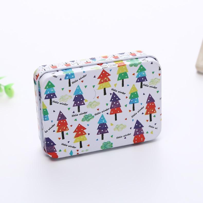 Hộp Thiếc Đựng Thẻ Hình Chữ Nhật In Hoạt Hình Sáng Tạo