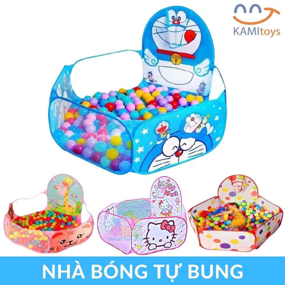 Nhà bóng cho bé gấp gọn tự bung loại quây banh có cột chơi bóng rổ (Không kèm bóng) KM50079