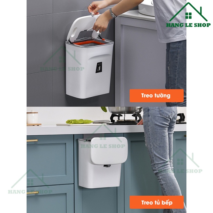 Thùng rác thông minh - treo cài tủ bếp, dán nhà vệ sinh tiện lợi - size 9l kèm ruột