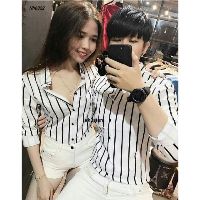 Sơ mi sọc đôi kèm hình chụp thật