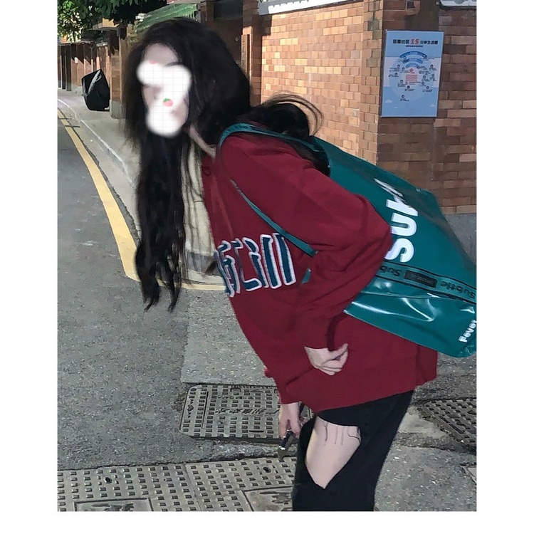 COZOK Áo sweater tay dài cổ tròn dáng rộng dễ phối đồ hợp thời trang