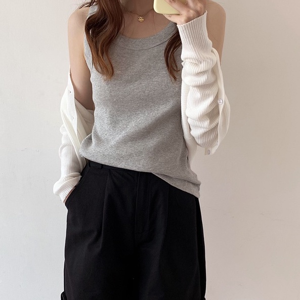 Áo hai dây dệt kim Peppermint 50411 đơn giản dễ phối đồ thời trang mùa hè