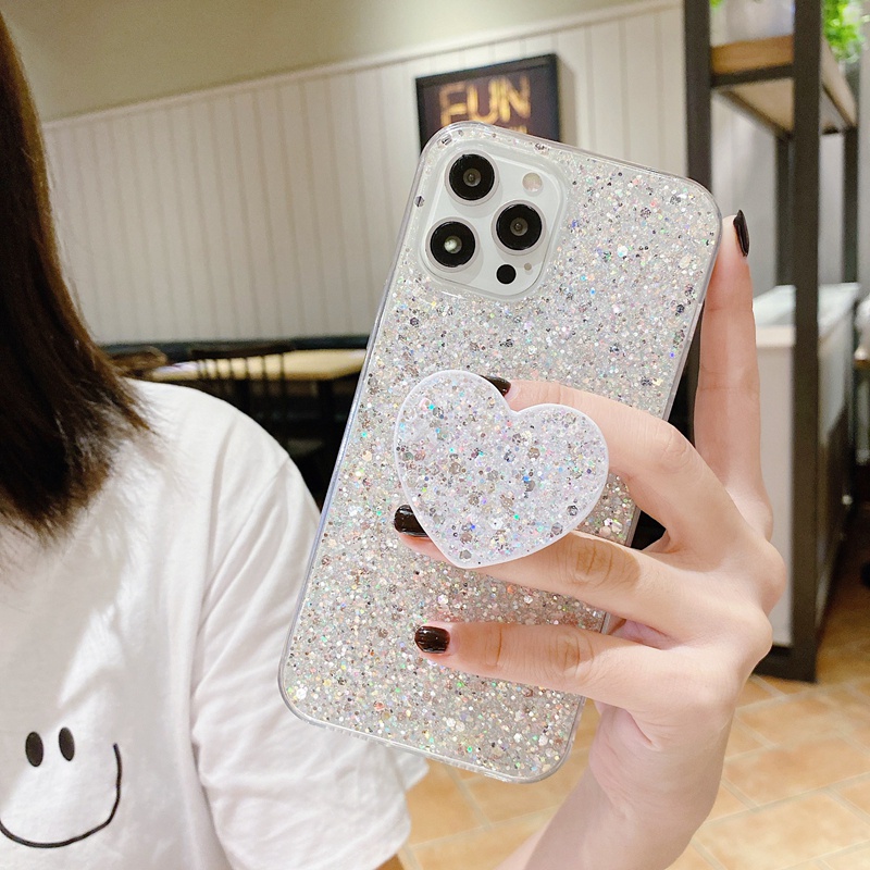 Ốp Điện Thoại Có Giá Đỡ Hình Trái Tim Cho Samsung Galaxy S21 + Note 20 Ultra 10 Lite A11 M11 A71 A51 A70 A50S A30 A20 A7 2018