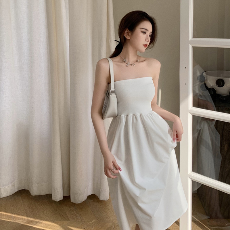 IELGY Đầm Lửng Hở Vai Thời Trang Mùa Hè Ngọt Ngào Dành Cho Nữ