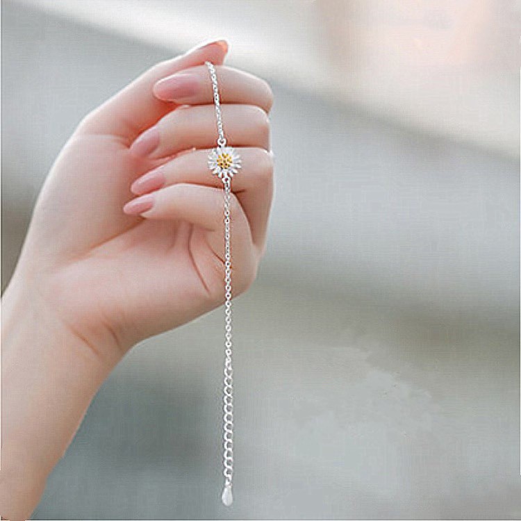 Vòng Tay - Chân Hoa Cúc Bạc Thái Dây Xích Long Lanh Sang Chảnh