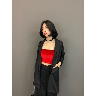 Áo ống nhung đỏ