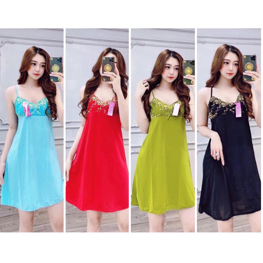 Đầm ngủ 2 dây Đầm mặc nhà