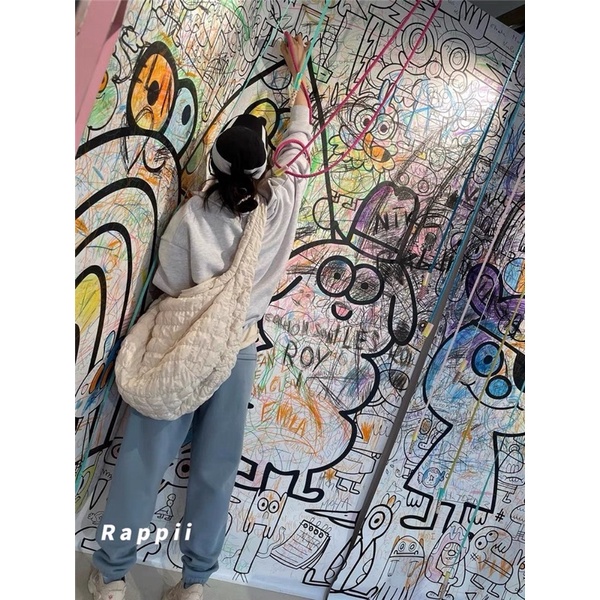 Túi đám mây xếp ly Túi đeo chéo cỡ lớn siêu nhẹ video thật shop quay