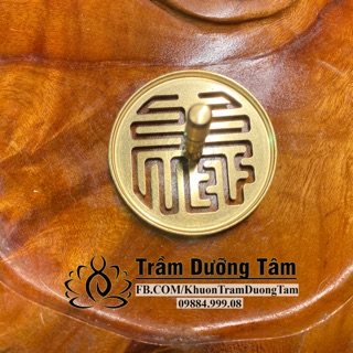 Khuôn Trầm Dưỡng Tâm Bằng Đồng Hình Chữ Lộc - Dụng cụ đốt trầm hương - Dùng với lư đốt trầm hương, trầm nụ, bột trầm