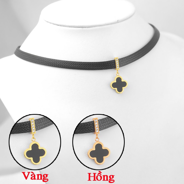 VÒNG CỔ TITAN DÂY ĐEN THỜI TRANG CHOKER MẶT TN289 SIÊU ĐẸP BỀN MÀU