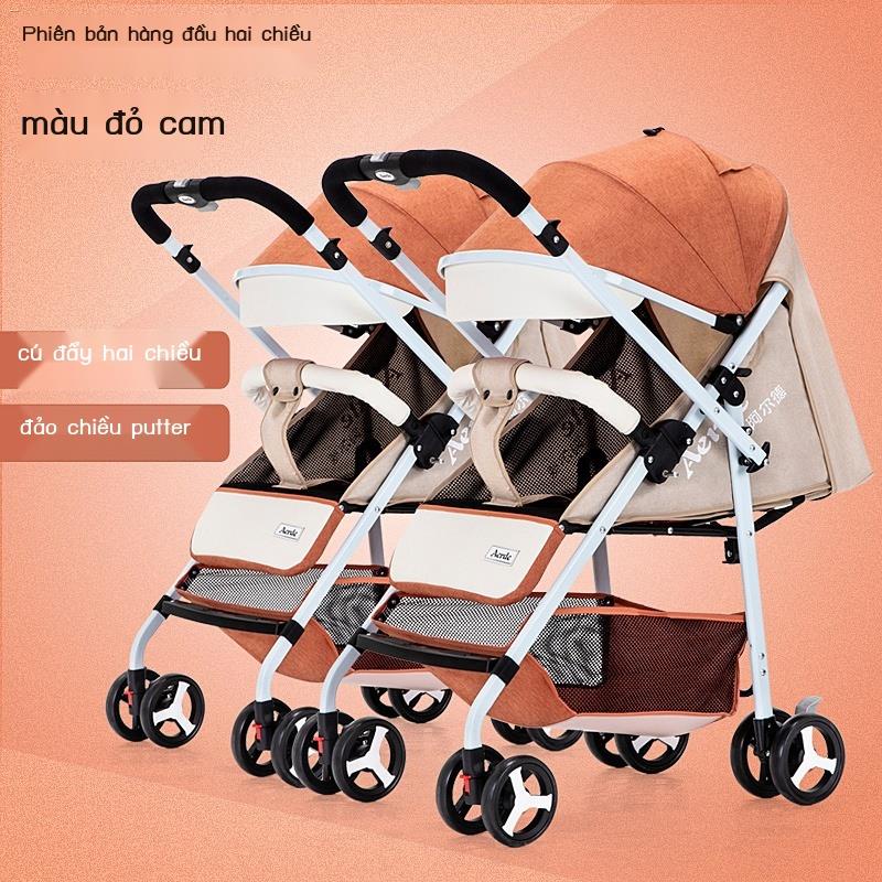 Xe đẩy trẻ em sinh đôi có thể ngồi, nằm, có thể tách rời, siêu nhẹ di động, gấp gọn, chịu lực 15kg