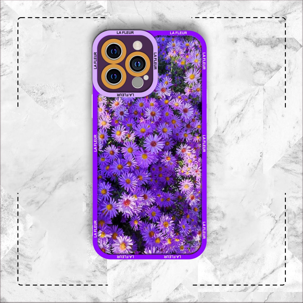 Ốp lưng iphone cạnh vuông JM CASE Hoa tím LA FLEUR sắc màu 6plus/6s/6splus/7/7plus/8/8plus/x/xs/11/12/pro/max/plus/