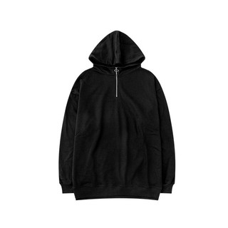 Áo Hoodie Nỉ Bông Khóa Zip Đen Unisex