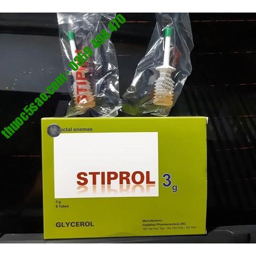 [GIÁ GỐC] STIPROL 3G Gel thụt trực tràng, táo bón hộp 6 gói