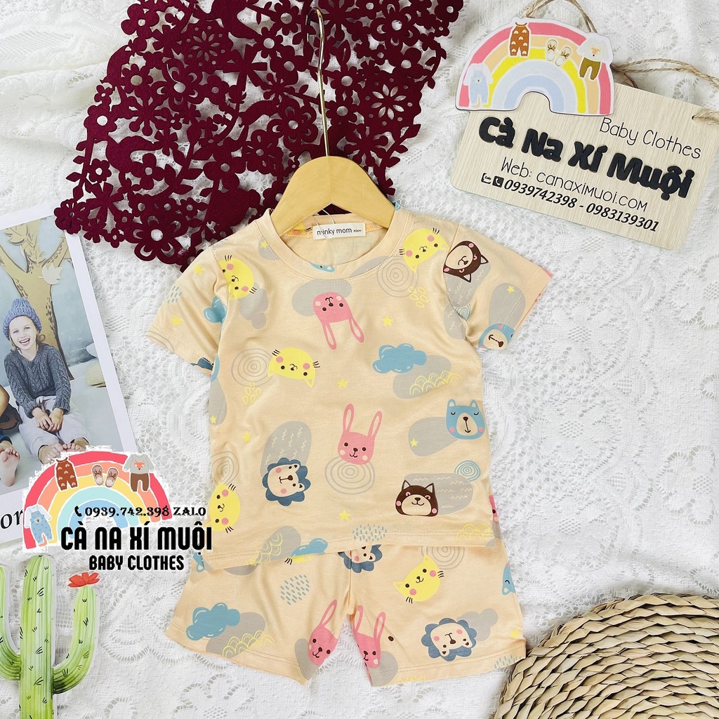 Bộ cộc tay #Minky_mom SIZE ĐẠI 7-26kg chất thun lạnh nhiều màu bé trai, gái